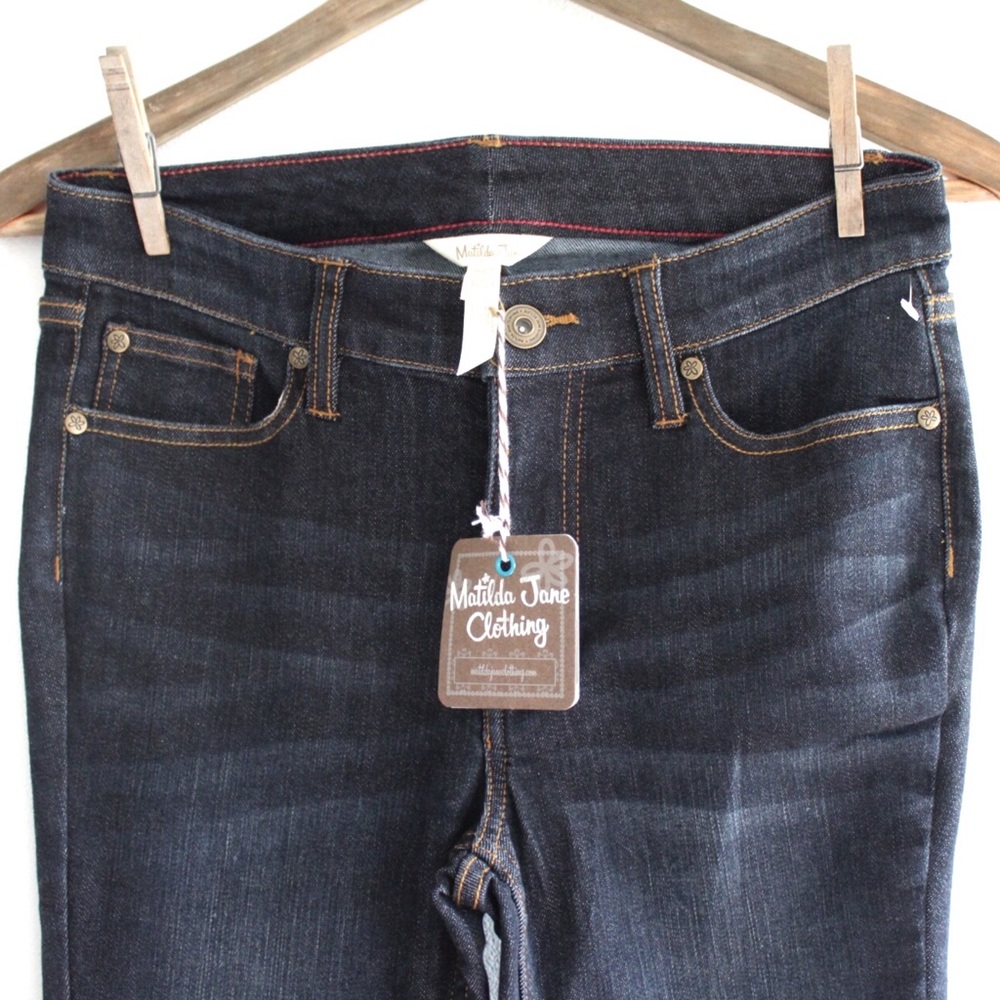 Matilda Jane NWT Dark Wash Skinny 4 27 - Picture 4 of 10